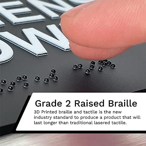 ADA Braille-Kompatibilis Signage - Női mosdó, emléktábla, Ügyvezető Sorozat - Csiszolt Alumínium, Matt Fekete Akril Fehér Tapintható Befejezni