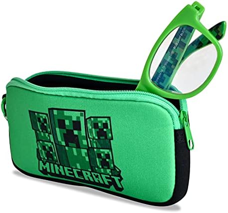 Minecraft Kék Fény Blokkoló Szemüveg Gyerekek Esetében Fiúk Számítógép, videojáték Szemüveg Kor 2-10 Szemüveg Védelem (Zöld/Fekete)
