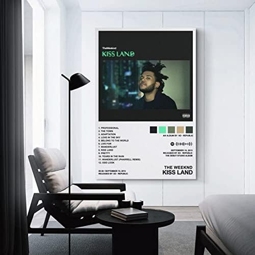 MEETJE Énekes Weeknd – Kiss Föld Vászon Plakátok Wall Art Hálószoba, Iroda Szoba Dekoráció Ajándék DAYOSIX Unframe:12x18inch(30x45cm)