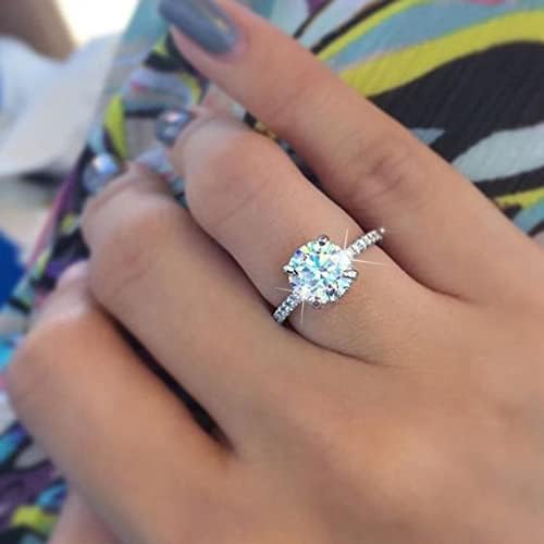 Női Gyűrű Geometria Kör Alakú Strasszos Eljegyzési Gyűrű Cirkónia Solitaire Szimulált Gyémánt Gyűrű Esküvői Ékszer Kézzel Készített Gyűrűk