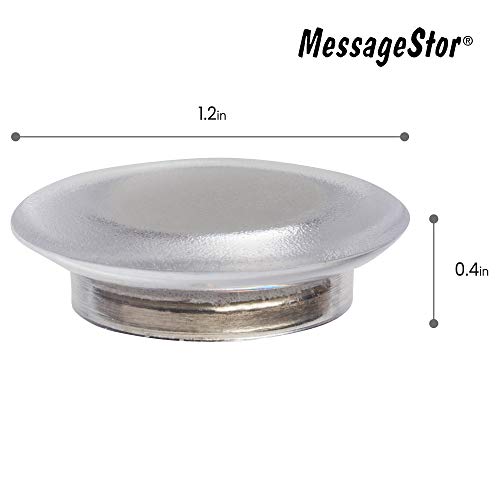 MessageStor Kerek Mágnesek Szárazon törölhető Tábla, Üveg Fehér Tábla, Hirdetőtábla, Hűtő - ritkaföldfém Neodímium Mágnes, Tiszta (6 db)