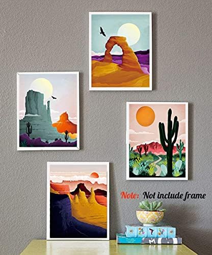 Sivatagi táj Art nyomtatás,Nemzeti Parkok Művészi Nyomatok,Nemzeti Park Poszter ,Hegy a Nyomtatás Beállítása Absztrakt Nyomatok Hegy Wall Art,Saguaro
