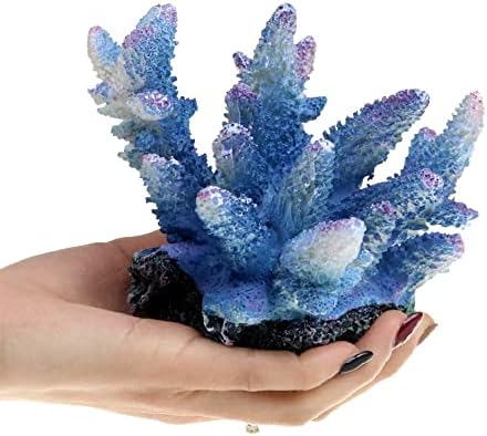 Alipher Mesterséges Korall Élethű Akvárium Reef akvárium, Tereprendezés Dísz, Akvárium Dekoráció 1DB (Kék)