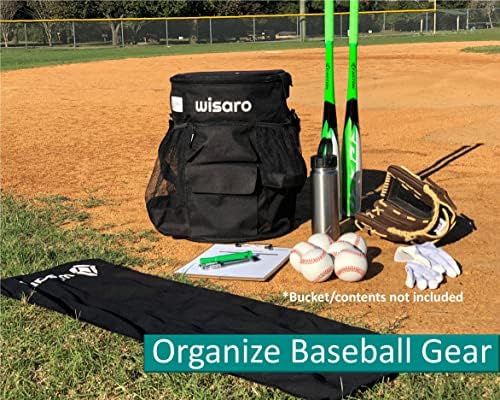 WISARO | Új Baseball Vödör Fedél Szervező - Fekete, Illik 6 Gal Vödör, Párnázott Ülés - Teljes a Mikroszálas Törölköző, Hűtő