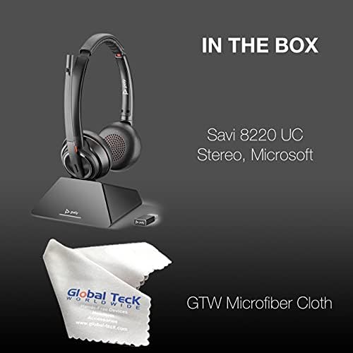 GTW Poli Savi 8220 UC, Sztereó Bluetooth Headset w/ Felelős Állni, a Csapatot, Csatlakozik Deskphone, PC/Mac, Okostelefon - Működik