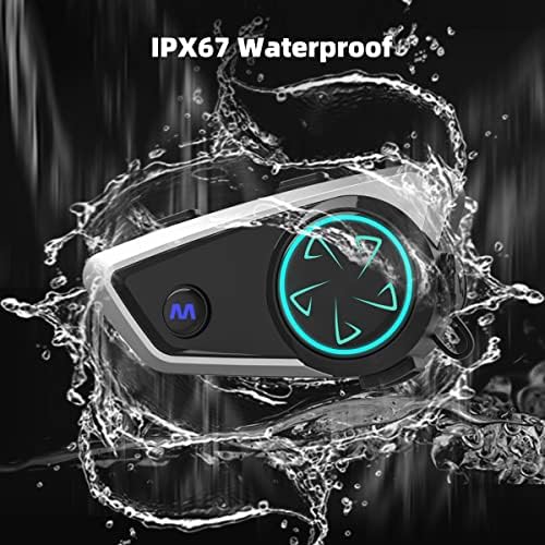 CofunKool X5 Motoros Bluetooth Headset Sisak Kaputelefon Headset zajszűrős Sztereó Mikrofon, Hang Multitasking, Zene Megosztása, IPX67 Vízálló,