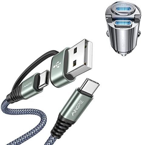 AINOPE USB-A/C-USB-C Kábel USB-C Autós Töltő C Típusú Töltő Gyors Töltés [3.1 10FT] Tartós Nylon Fonott USB-C Kábel