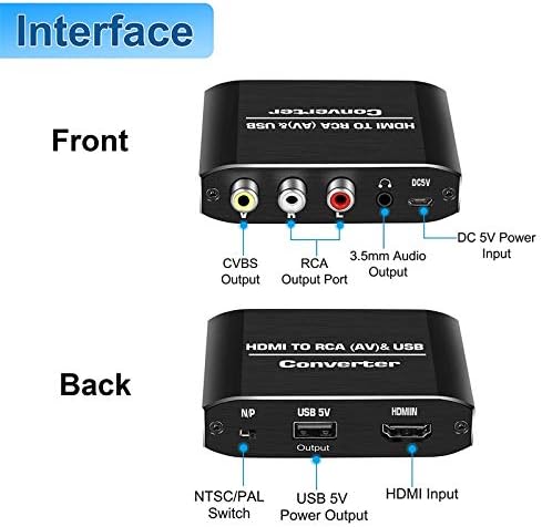 Hdmi-RCA Av-Adapter Átalakító Kábel Cvbs 3Rca 1080P Kompozit Video Audio YW4