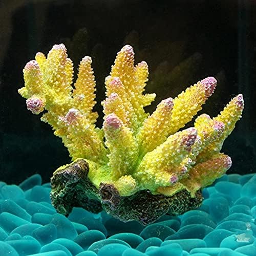 WPYYI Gyönyörű Akvárium Korall Növény Dísz Gyanta Mesterséges Kő Dekor akvárium Korallzátony Dekoráció Kő Akvárium Háttér (Szín : Sárga)