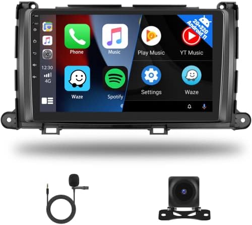 a Toyota Sienna 2011 2012 2013 2014 Apple CaPlay, Android Auto, 9 hüvelykes Érintőképernyő Android 11 Autó Hifi, GPS Navi RDS HiFi AHD Biztonsági