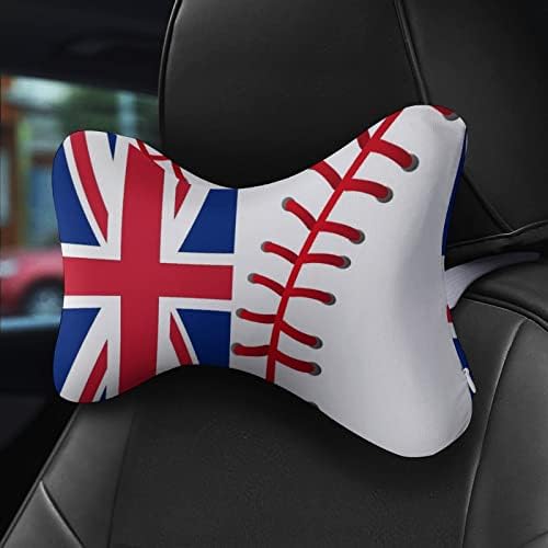 Anglia Lobogó Baseball Autós nyakpárna 2 Csont Alakú Auto Fejtámla Párna Párna Utazási Autó Haza Dekoratív