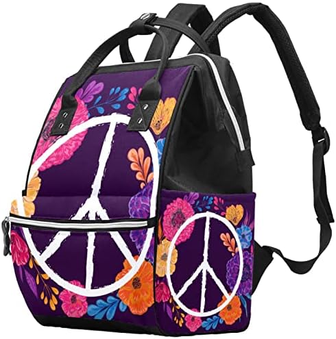 GUEROTKR Utazási Hátizsák, Táskát, Hátizsákot Pelenka táska, a Béke jelképe színes virág, koszorú minta