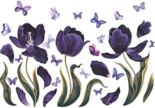 Tulipán Virág, Pillangó Birdcages Játszik Hálószoba, Nappali Tornácon Haza, Fali Dekoráció, Fali Matrica Tér Matricák A Sötétben