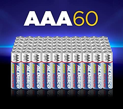 ACDelco 60-Gróf AAA Elem, Maximális Teljesítmény Super Alkáli Elem, 10 Év élettartam, Recloseable Csomagolás
