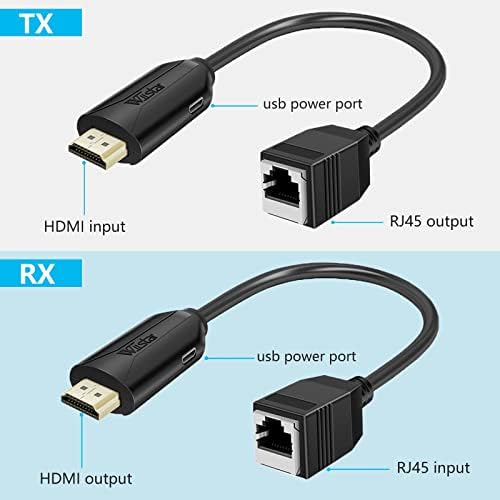 Wiistar HDMI Extender Át Cat5e/6 HDMI RJ45 Extender eszköz Ethernet-Hálózati Átalakító Kábel Repeater 1080P akár 60m HDMI Adó-Vevő