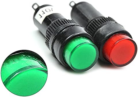 Bettomshin 8db 110V OD 10mm/0.39 Zöld Műanyag LED Jelzőfény jelzőfény a Panel Mount Pin Alapú Led Elektronikus Berendezés,Távközlési