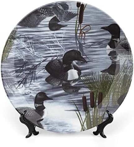 Loons DuckCeramic Dekoratív tábla állvánnyal Egyéni Csont Kína Home Plate Otthoni Nappali Konyha