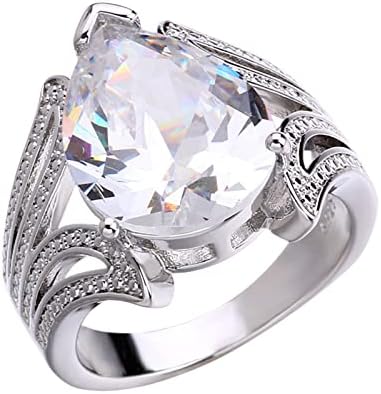 Körte Alakú Aranyozott Gyűrű vízcseppek Kreatív Csillogó Gyémánt Eljegyzési Ezüst Ékszerek 2DB Hosszú Lábujj Gyűrűk