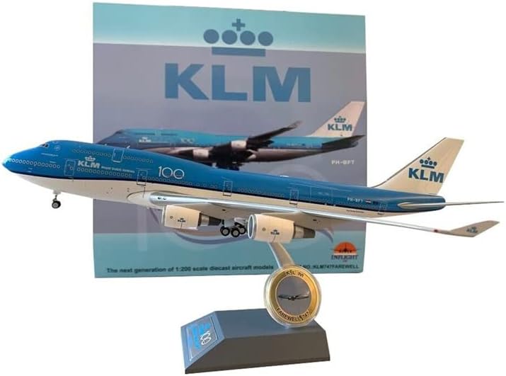 Fedélzeti 200 a KLM Boeing 747-400 PH-BFT állvánnyal, illetve Érme Gyűjtők Limited Edition 1/200 FRÖCCSÖNTÖTT Repülőgép Előre elkészített