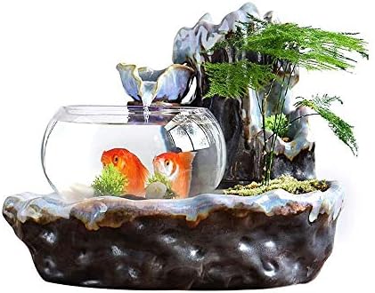 TJLSS Mini Szökőkút, Víz Jellemzői akvárium Feng Shui Asztali Dísz, Kreatív Kerámia Haza