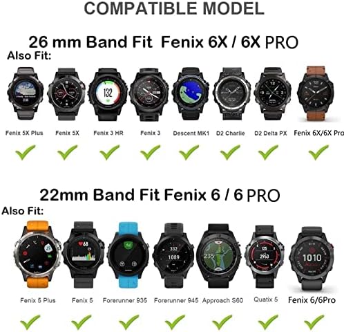 BAHDB Watchband A Garmin Fenix 6 6X Pro 5 5X Plusz 3HR Zenekar megközelítés S60 S62 3 PULZUSMÉRŐ Óra gyorskioldó Easyfit Csuklópántot
