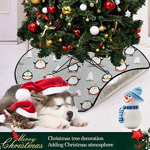 visesunny karácsonyfa Szoknyák Boldog Karácsonyt Pingvin Minta Fa áll Szőnyeg Padló Protector Nedvszívó Fa Állvány Tálca Szőnyeg a Szezonális
