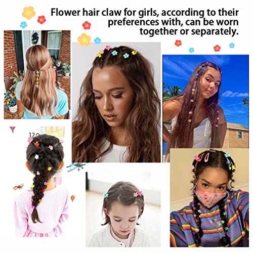 Mini Haj Karom Klipek a Lányok, 50 Db Aranyos Virág Haj Karom a Doboz, Műanyag Csúszásmentes Kis Állkapocs Klipek Lányoknak