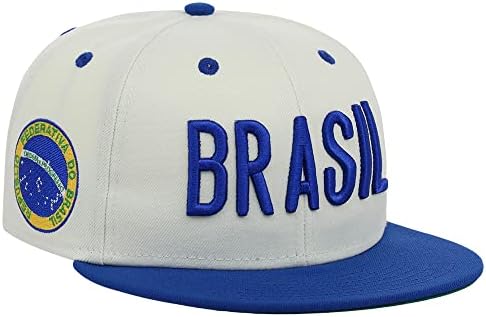 Gyűrűk & Crwns Brasil Ország Büszkesége Logó Állítható Snapback Lapos Bill Kapitány Platina/Royal Kék