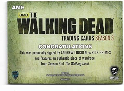 2014-ben A Walking Dead Season 3 2. Rész ANDREW LINCOLN, mint Rick Grimes Autogramot Szekrény AM9