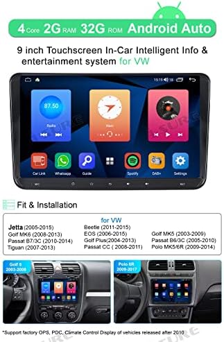 9inch Autó Sztereó Rádió Frissítés VW Jetta A5 A6 Passat CC, Golf MK5 MK6 Bogár EOS 2005-2017,4 Core 2+32GB Android GPS Navigációs