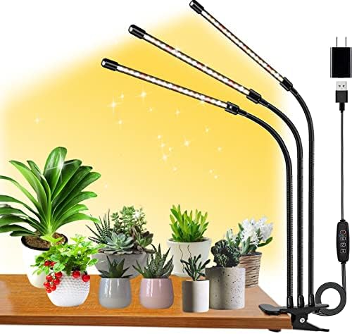 FRGROW Nő Fények szobanövények, LED Növény Nő Lámpák, 3000k/5000k/660nm Teljes Spektrumú Növény Lámpák, Klip Növény Lámpa Fehér Piros