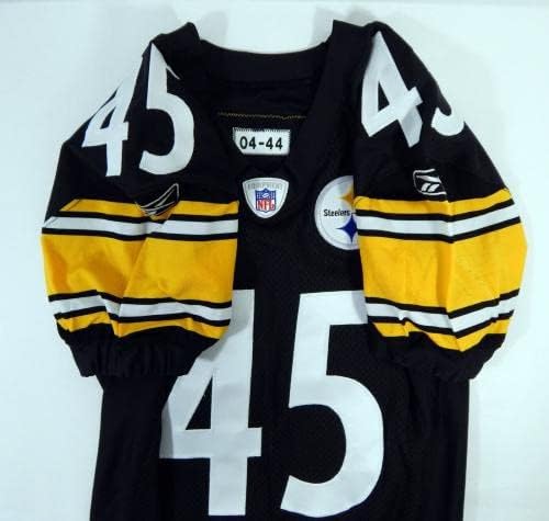 2004 Pittsburgh Steelers Mike Lorello 45 Játék Kibocsátott Fekete Jersey 44 DP21277 - Aláíratlan NFL Játék Használt Mezek