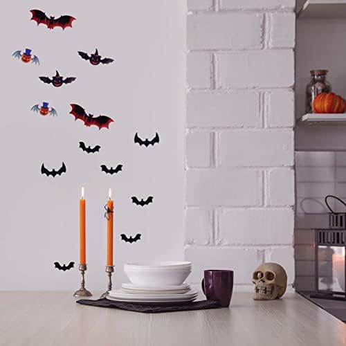 15 db Halloween ajtó dekoráció , Halloween ajtót borító, 3D bat fali dekor halloween ajtó banner - Csokit vagy Csalunk &Happy Halloween Verandán