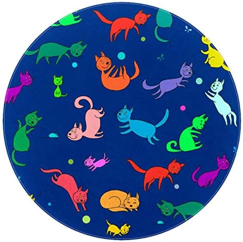 LLNSUPPLY Kerek Gyerekek Játszanak Szőnyeg Rajzfilm Vicces Macskák Gyerekszoba Szőnyeg Pad Puha, Összehajtható Gyermek Játék