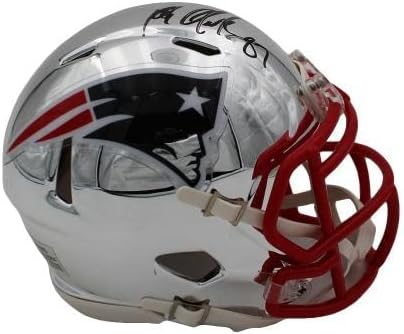 Rob Gronkowski Aláírt New England Patriots Sebesség Chrome NFL Mini Sisak - Dedikált NFL Mini Sisak