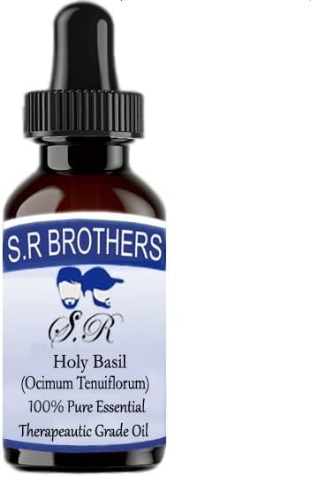 S. R Testvérek Szent Bazsalikom (Ocimum Tenuiflorum) Pure & Natural Therapeautic Minőségű Esszenciális Olaj 30ml