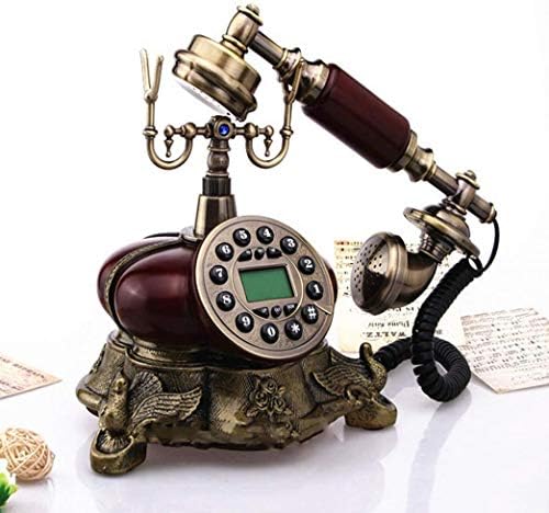 MYYINGBIN Vintage Vezetékes Telefon Gombot, Tárcsázza a Faragott Bázis Antik, Vezetékes Telefon, Otthoni Iroda Dekoráció