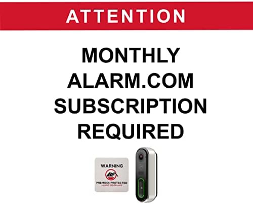 Alarm.com a Nagy Felbontású Wi-Fi Video Csengő Kamera Skybell VDB-770 (Fehér) a Csomagban 4 inch Biztonsági Figyelmeztető Matrica.