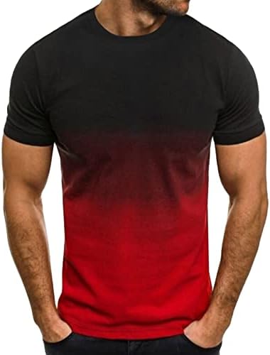 A férfiak 3D Gradiens Póló, Sportos, Egyszerű Szilárd Színátmenet T-Shirt Maximum Nyári Rövid Ujjú Alkalmi Felsők