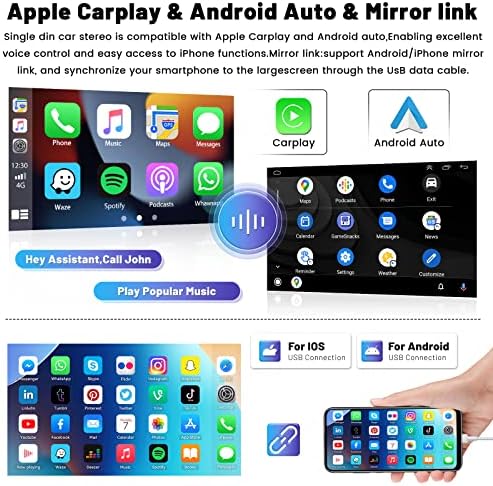 6.2 hüvelyk Egységes Din autórádió Apple Carplay Android Auto Érintőképernyő Rádió Biztonsági Kamera Kettős USB-Távirányító Támogatás
