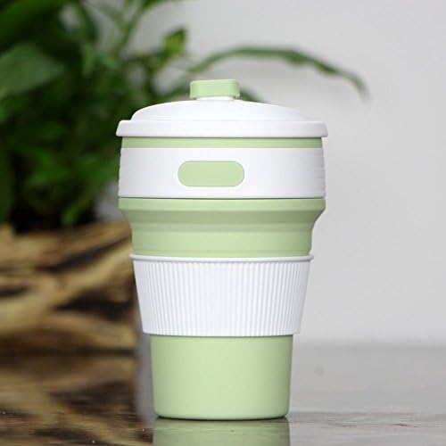 CLTEIN 12Oz Összecsukható Csésze Kávéra,Pocket Méret, valamint Reuseable Utazási Bögre Fedéllel,Élelmiszer-Minőségű, illetve