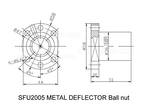 TTT Dia.20mm 2005 Anti-backlashed Ballscrew CNC Alkatrészek X Y Zkits = SFU2005 - L300 mm + Fém Deflektor Labdát anya + BK15 BF15 nd Támogatás