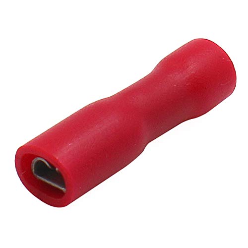 Baomain Piros Női Szigetelt Spade Vezeték Csatlakozó Elektromos Hullám Terminál 18-22 AWG 2,8 x 0,5 mm Csomag 100