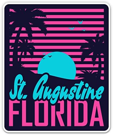 St. Augustine, Florida Matrica - 3 Laptop Matrica - Vízhatlan Pvc Autó, Telefon, Víz, Üveg - Szent Ágoston Matrica