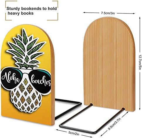 Aloha-Strandok Ananász Dekoratív Könyvtámasz a Polcok Fából készült a Könyv végül Szervező Nyomtatás Bookend Támogatja Pár