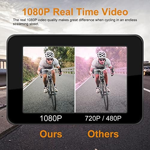 Korszerűsített Fursom 1080P Kerékpár Kamera, 130° Visszapillantó Kamera 4.3 Kijelző Színes éjjellátó, Kerékpár Kormány Tükör, Állítható