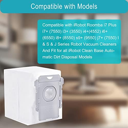 Mochenli 12 Pack Roomba Porszívó zsák Kompatibilis iRobot Roomba i7+ i7Plus i3+(3550) i4+(4552) i6+(6550) j7+(7550) i8+ j8+(8550)