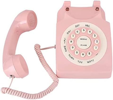 WYFDP Vintage Hívás Minőségű Vezetékes Telefon, Otthoni Iroda Rózsaszín Euro Telefon Vezetékes Telefon Asztal