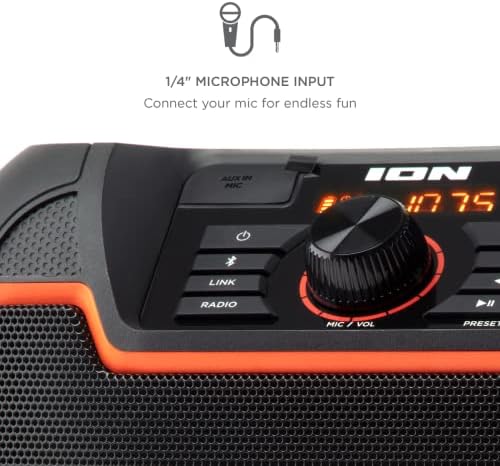 Ion Sport MK3 - Nagy teljesítményű Minden Időjárási Újratölthető Bluetooth NFC-Kompatibilis Hangszóró (Felújított)