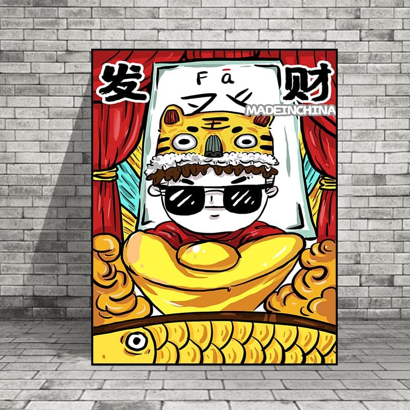 Nemzeti dagály díszítő festés új Kínai oroszlán oroszlán tánc hotel fali dekoratív fali festmény az étteremben falon festmény ünnepi falfestmény